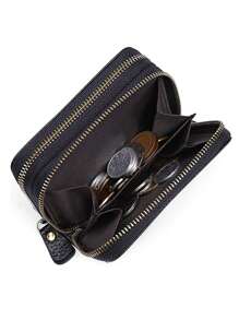 Casual Genuine Leather - Blocking Protection Sleek Coin Pouch & Card Holder Fashionable Clutch & Coin For Women Wallet Purse Wallet Small Wallet Rfid Wallet - Black - View 5