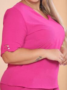 Plus Size Co-Ords - Pink - View 8