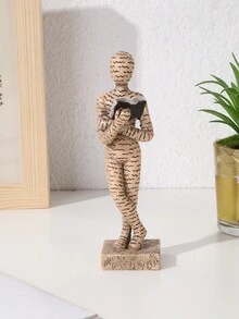 1 pieza Decoraciones de pie y acostadas de resina, estatua abstracta con letras impresas como arte decorativo para lectores, usado para decoración de estantería de libros, hogar, sala de estar, oficina, cafetería, decoración de entrada y exhibición de escritorio de habitación - Multicolor - Ver 5