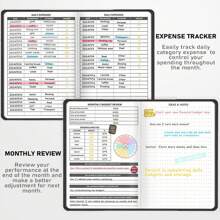 WEMATE Planificateur de budget, planificateur de budget et organisateur de factures mensuelles avec verrou pour gérer votre argent efficacement, planificateur financier/livre de comptes non daté, commencez à tout moment, 8,5" x 5,8"