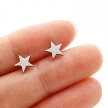 1pc New Stainless Steel Star Earrings Miniature Cosmic Star Earrings For Women Birthday Gift Jewelry - 3-gED007S - View 6