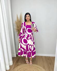 Women Dresses - 玫瑰紅 - 查看 1