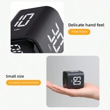Temporizador digital mini para productividad tipo cubo con sensor de gravedad, pantalla LED de volteo, 4 tiempos preestablecidos, modos duales de cuenta regresiva para cocina y estudio. - Blanco - Ver 2