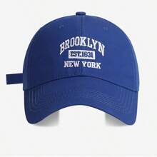 1 pièce Casquette de baseball à visière incurvée, design avec lettres brodées, convient pour une utilisation quotidienne au printemps et en été, style casual de rue