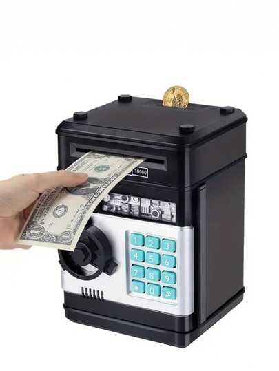 自动滚动钱罐保险箱带密码保护玩具用于存钱和取钱