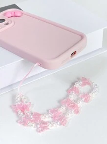 1 个粉色蝴蝶结挂绳手机壳适用于 16/15/14/13/12/11 Pro Max、XR、Xs Max、8/7 Plus、Galaxy 防水防震防摔防刮 - 粉色 - 查看 4