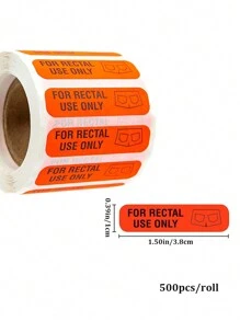 500pcs/Roll FOR RECTAL USE ONLY Sticker Labels Waterproof Blue PVC Novelty Stickers - Blue Black Text - View 8