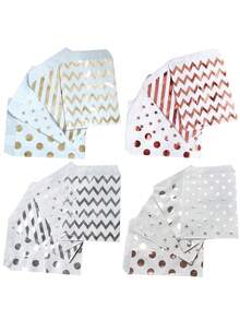 8pcs Mixed Set  Party Supplies Paper Bags With Dots, Waves, Diagonal Stripes, And Star Patterns, Great For Gift Wrapping Candy And Snacks - Multicolor - View 1