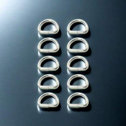 10 حلقة معدنية صغيرة معدنية بشكل D لإكسسوارات الحقائب DIY والأحزمة وأجزاء الحقائب الظهر والجلود والأحزمة والمحفظة وطوق الحيوانات الأليفة ولوازم الحرفية