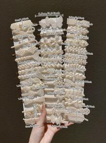 6/12/18 Stück Damen Stil, modisch und elegant, süß, funkelnd, mit Strass und Kunstperlen, Schmetterling und Blumen Formen, Multi Version Haarklammern Set, geeignet für Alltag und Party, Damen Haarzubehör, empfohlene Geschenke, Haarklammern, Haarspangen, Haarclips, Haarspangen, Kopfschmuck - Verschiedenfarbig - Übersicht 2