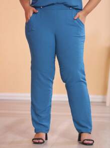 Plus Size Co-Ords - Dusty Blue - View 3