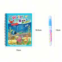 Livro de pintura mágica com água para decoração de Natal, brinquedos Montessori, livro de colorir reutilizável, livro de desenho mágico com água, livro de brinquedos educativos (todos os acessórios estão em cores e estilos aleatórios), escritório, escola, desenho, aluno, marcadores, papelaria, meninos, meninas, material escolar, material escolar, aquarela, brinquedos para meninos e crianças, brinquedos infantis, volta às aulas