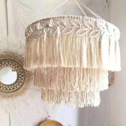 Bohemian Tapestry Lampshade, Hand-Woven Tassel, Home Pendant Light Decor 1pc,Home Decor ,Room Decor,Wall Decor Gifts Birthday Graduation