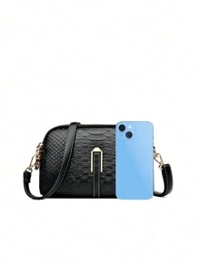 Bolso de hombro Vintage con grabado de cocodrilo, Bolso de hombro Vintage grabado con diamantes a cuadros, Bolso de hombro de PU Vintage, Bolsos y carteras versátiles para mujeres