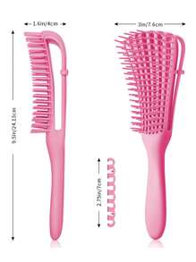 1支/2支装黑色天然卷发梳，适用于3/4abc卷度的非洲卷发，可快速轻松地梳理干湿头发，不伤发。这款梳子是沙龙、水疗中心、旅行必备的美发工具和配件，也适合返校、度假等场合。此外，它还是一套女士美发配件套装，包含梳子、发刷和发际线梳。