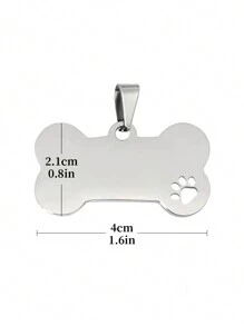 1pc Personalized Silver Small-Sized Bone Shaped Pet ID Tag, Customize Your Pet Name, Contact Information And Address On The Back, Engraved To Prevent The Pet From Getting Lost, Suitable For Small And Medium-Sized Dogs And Cats. Ornamental Stylish, Contracted, Cute, Cuties, Vintage Unique, Customized Christmas Decor, Dog Name/ID Tags Personalized, Treasure Finds