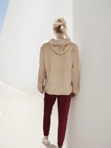 Women Faux Fur Coats - 卡其色 - 查看 2