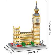 A Set Of World-Famous Architecture Model Building Blocks, Small Particle Assembly Toy, Including Big Ben, London Tower Bridge, The Louvre Collection, Ideal For Architecture Enthusiasts, Desktop Ornament, Bag Packaging - In Bag - View 10