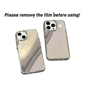 化妆镜手机壳适用于 13/XS/11/14/15/16 高端 17 Pro Max，创意软边硬壳化妆镜手机壳，适合女士，PLUS/AIR