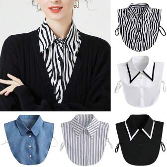 1Pc New Lapel Fake Collar Vintage Detachable Shirt Collar For Women Blouse Sweater False Collar Lapel Top Neckwear Ties