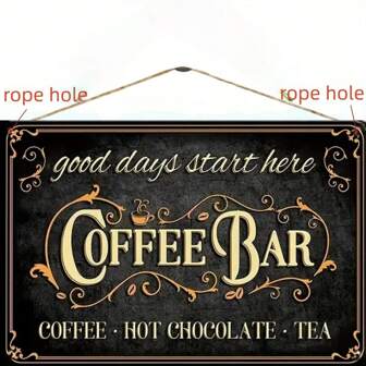 1 Pc 7.87inch *5.3inch " Hot Chocolate And Tea " Vintage Plaque Decor, Home Decor, Restaurant Decor, Bar Decor, Cafe Decor, Garage Decor, Wall Decor Wooden Hanging Plaque Home Decoration Best Gifts Birthday Graduation