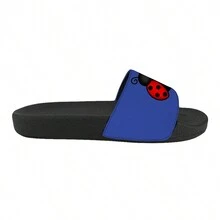 Chinelo Slide Leve Confortável Masculino e Feminino Estampa Joaninha - Azul - Visão 2