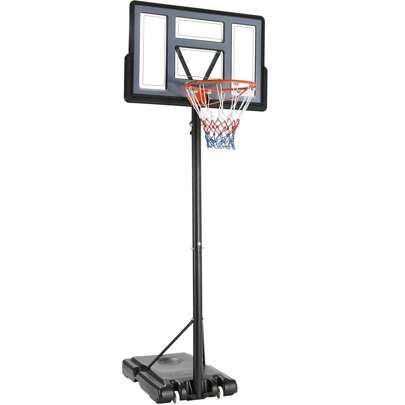 Outdoor Basketball Basket, Basket Height Adjustable From 135 To 305 Cm, With 110 X 71 Cm Back Wall, Suitable For Adults, Young People, Children, For Back Yard, Garden, Garage, Interior