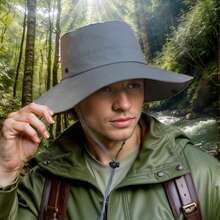 One Men New Brim Outdoor Fishing Hiking Sun Hat With Large Head And Neck Protection For Summer - Multicolor - View 13