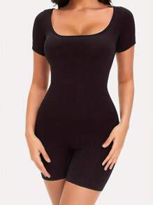 無縫身形塑造連體衣，收腹提臀身形塑造腰夾女性性感一件式方領坦克上衣短袖修身短褲連體褲無縫身形塑造積極連體褲無縫身形塑造連體衣，收腹提臀身形塑造腰夾女性性感一件式方領坦克上衣短袖修身短褲連體褲無縫身形塑造積極連體褲 - 黑色 - 查看 9