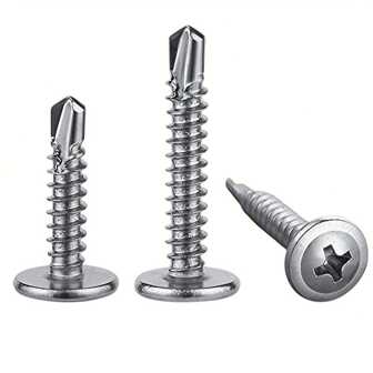 100pcs 410 Stainless Steel Truss Head Self Tapping TEK Screws, #8 Self Drilling Screws For Metal/Furniture, Building And Repairing, Truss Head, Length From 1/2"(13mm) To 2"(50mm), Phillips Screwdriver Drill Bit Is Optional