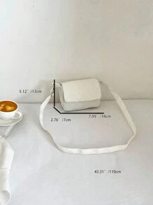 Túi đeo vai mini thời trang 1Pc, Túi đeo chéo nylon nhẹ, Túi ngoài trời thông thường dành cho nữ, Túi đeo vai mini nylon thời trang dành cho nữ Hoàn hảo để sử dụng hàng ngày và thông thường - trắng - Xem 6