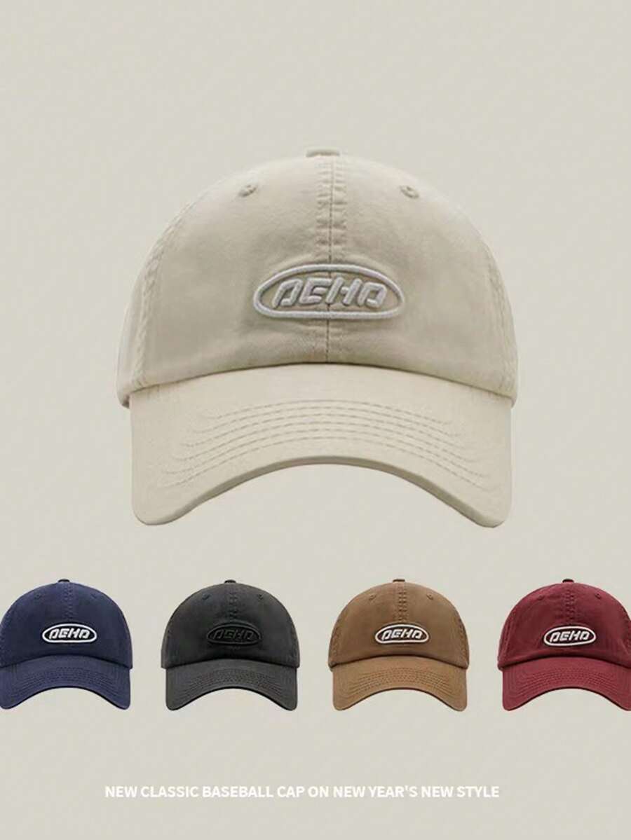 A Women Cap With 3D Letter Embroidery Decoration, Simple And Cute Style, Suitable For Daily And Travel, Can Be Washed With Water. - Letter - View 1