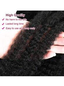 Tóc nối dài bện Marley kiểu châu Phi 18 inch/45,72 cm cho nữ, tóc xoăn mềm mại, xoắn, tổng hợp ombre, dài, chịu nhiệt độ cao, có tính năng duỗi sẵn - màu đen - Xem 4