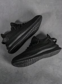 男士休闲运动鞋，轻便透气户外驾车鞋，时尚系带低帮百搭跑鞋，四季皆宜 - 黑色 - 查看 7