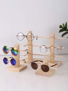 1个多层木质太阳镜展示架，适用于近视眼镜和珠宝，组装简便，太阳镜收纳架，旅行必备，返校季必备 - 原木眼鏡架 - 查看 7
