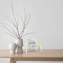 A Acrylic Plaque, Decorated With Acrylic Heart-Shaped Ornaments, Gifts From Grandchildren To Grandmothers, Gifts To Grandmothers, The Best Grandmother Grandmother Gift Ever, Birthday Anniversary, Home Decoration, Tabletop Decoration Ornaments - White - View 4
