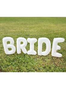 1 件 40 英寸白色新娘字母铝箔气球套装，单身派对装饰，圣诞节