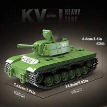 Conjunto de bloques de construcción de tanques de la Segunda  Mundial, kit de modelo de tanque MOC grande, juguete de construcción para regalar a fans con soldados - Multicolor - Ver 3