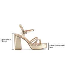 Weide Tacones Grueso Mujer Zapatos Diario Sandalias de Dama Moda - Dorado - Ver 10