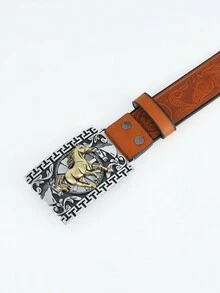 1pc Ladies Floral Embossed Casual Vintage Belt