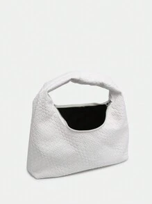 Bolsa feminina retrô minimalista de crochê imitação de concha de couro sintético angorá vermelho estampa de leopardo bolsa de ombro/axila, adequada para passeios, encontros, deslocamentos