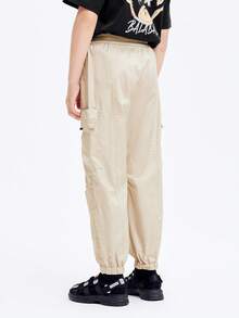 Balabala 男童工装裤，儿童裤，夏季，青少年男孩，户外休闲裤，字母设计， - 灰色 - 查看 3