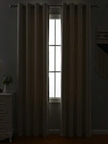 Una pieza de cortinas opacas beige con patrón meteoro plateado, cortinas opacas de fibra de poliéster contemporáneas, adecuadas para dormitorios y salas de estar en el hogar, el tamaño talla grande pequeño es adecuado para ventanas pequeñas. - Beis - Ver 6