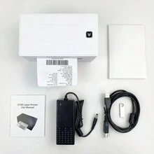 Máy in nhãn vận chuyển nhiệt plug-in màu rắn với 5 tờ 10 cm * 15 cm (3,93 * 5,9 inch) Nhãn vận chuyển nhiệt, Máy tạo nhãn vận chuyển để bàn không dùng mực cho gói vận chuyển, In nhãn khoảng cách hỗ trợ chiều rộng 38mm/1,49 inch-110mm/4,33 inch (Chiều rộng hiệu quả là 38mm/1,49 inch-108mm/4,25 inch), Tương thích với Windows&, Kết nối không dây với Android & iOS trong văn phòng & doanh nghiệp, Chỉ máy không có giá đỡ nhãn - Phích cắm loại C của EU (220-240V) - Xem 9