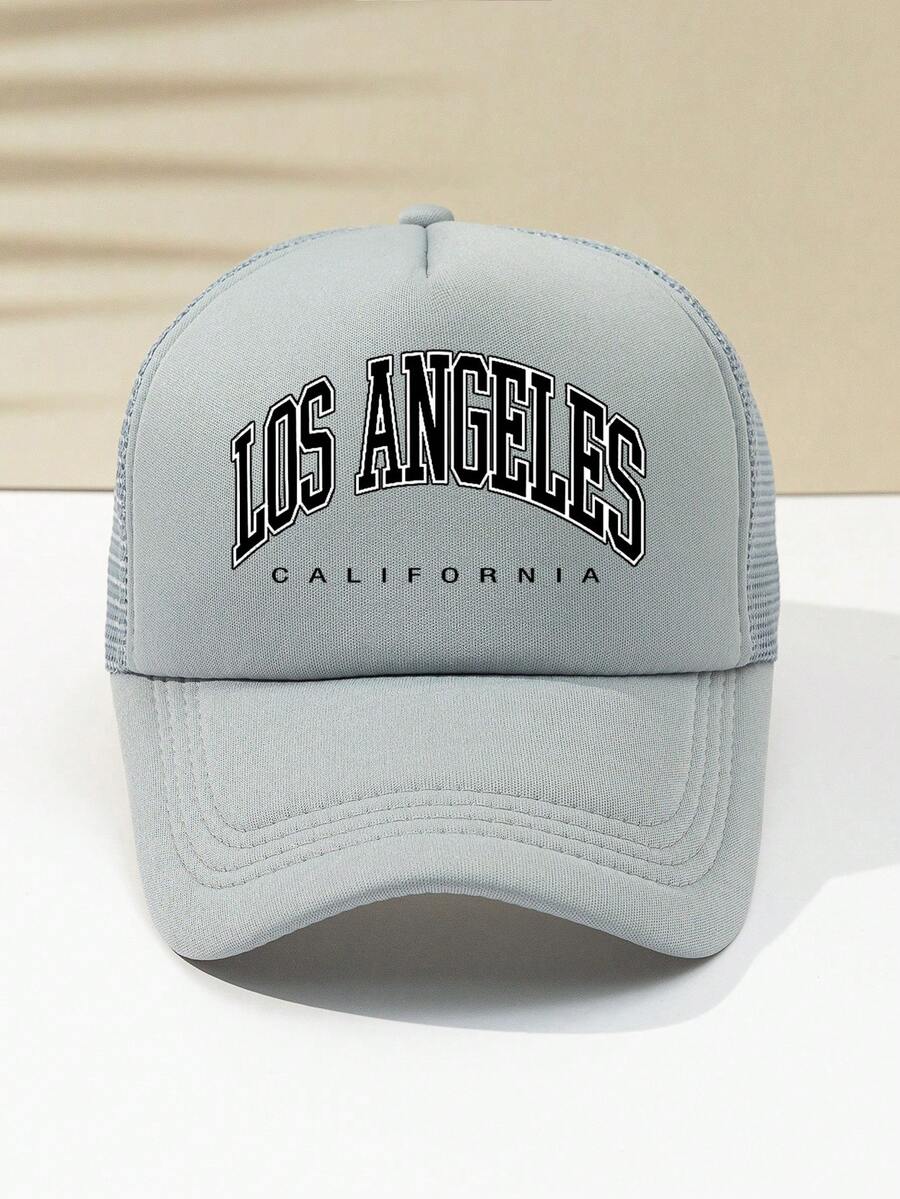 1 Mũ Bóng Chày Trucker Lưới Có Thể Điều Chỉnh Cho Nam LOSANGELES Cho Các Hoạt Động Ngoài Trời - Màu Xám nhạt - Xem 1