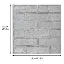 FXLTSBL Wall Panels Self-Adhesive 10 Pieces 3D 35 X 35 Cm Brick Wallpaper Stone Look Wall Sticker Waterproof Wall Wallpaper For Kitchen Bedroom Bathroom Living Room - 銀色 - 查看 2