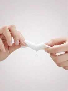 200片装加厚卸妆棉、卸妆湿巾、卸妆膏、卸妆湿巾、方形卸妆棉、无纺布卸妆布 - 白色 - 查看 4