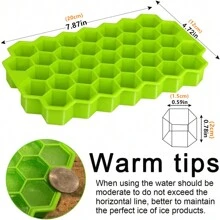 1pc 37-Cavity Honeycomb Shaped Silicone Ice Cube Tray With Lid Ice Maker Mold For Reusable DIY Ice Making