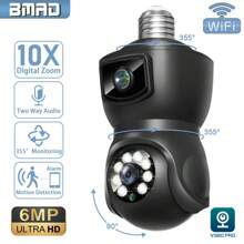 Camera giám sát bóng đèn WiFi ống kính kép 6MP (4MP + 4MP) Chống nước đầy đủ màu sắc Tầm nhìn ban đêm Bảo mật không dây Camera PTZ E27 Đèn giao diện Camera quan sát theo dõi tự động Âm thanh hai chiều Hỗ trợ trong nhà Ghi thẻ TF V380 Chỉ hỗ trợ WiFi 2.4G - trắng - Xem 2