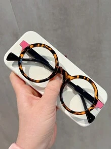 1 Pc New Round Multi-Color Fashion Flat Glasses Retro Style Unisex Eyeglasses Frame, Fashionable Decor Glasses For Daily Wear
